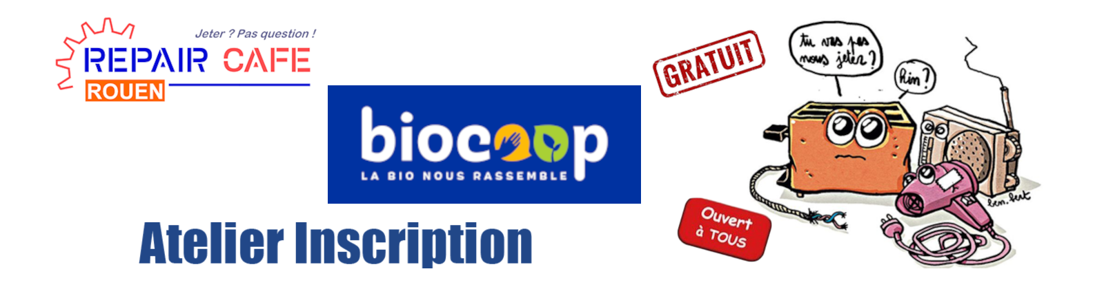 Atelier de réparation dans les locaux BIOCOOP – Bois-Guillaume